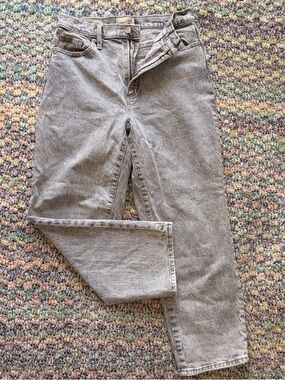 High-Rise vintage Straight Leg Gray wash Denim Jeans